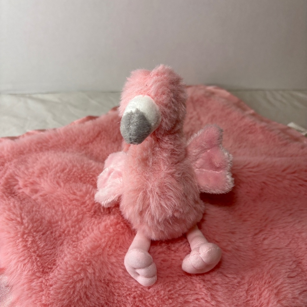 Cloud Island Pink Flamingo SoftBaby Lovey Security Blanket Satin Back 14" square